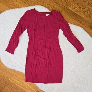 Jennifer James Vintage Red Long Sleeve Dress, Womens Size 6